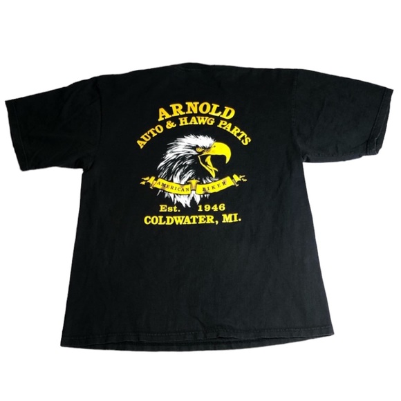 Motorcycle Parts T-Shirt American Biker Tee Skull - Picture 1 of 3